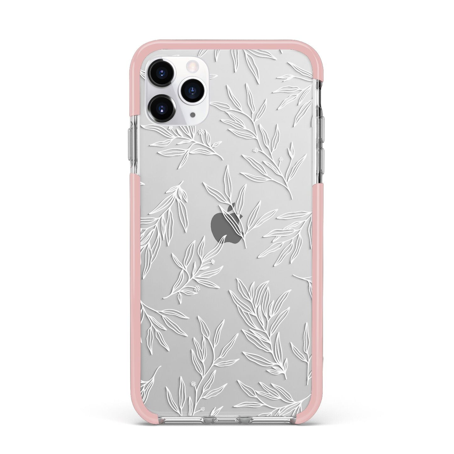 Botanical Leaf iPhone 11 Pro Max Impact Pink Edge Case