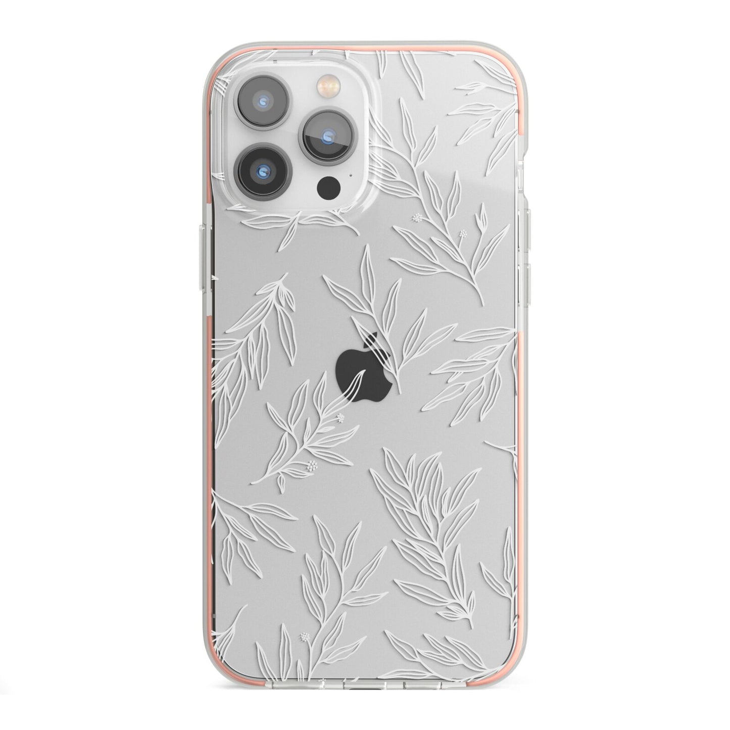 Botanical Leaf iPhone 13 Pro Max TPU Impact Case with Pink Edges