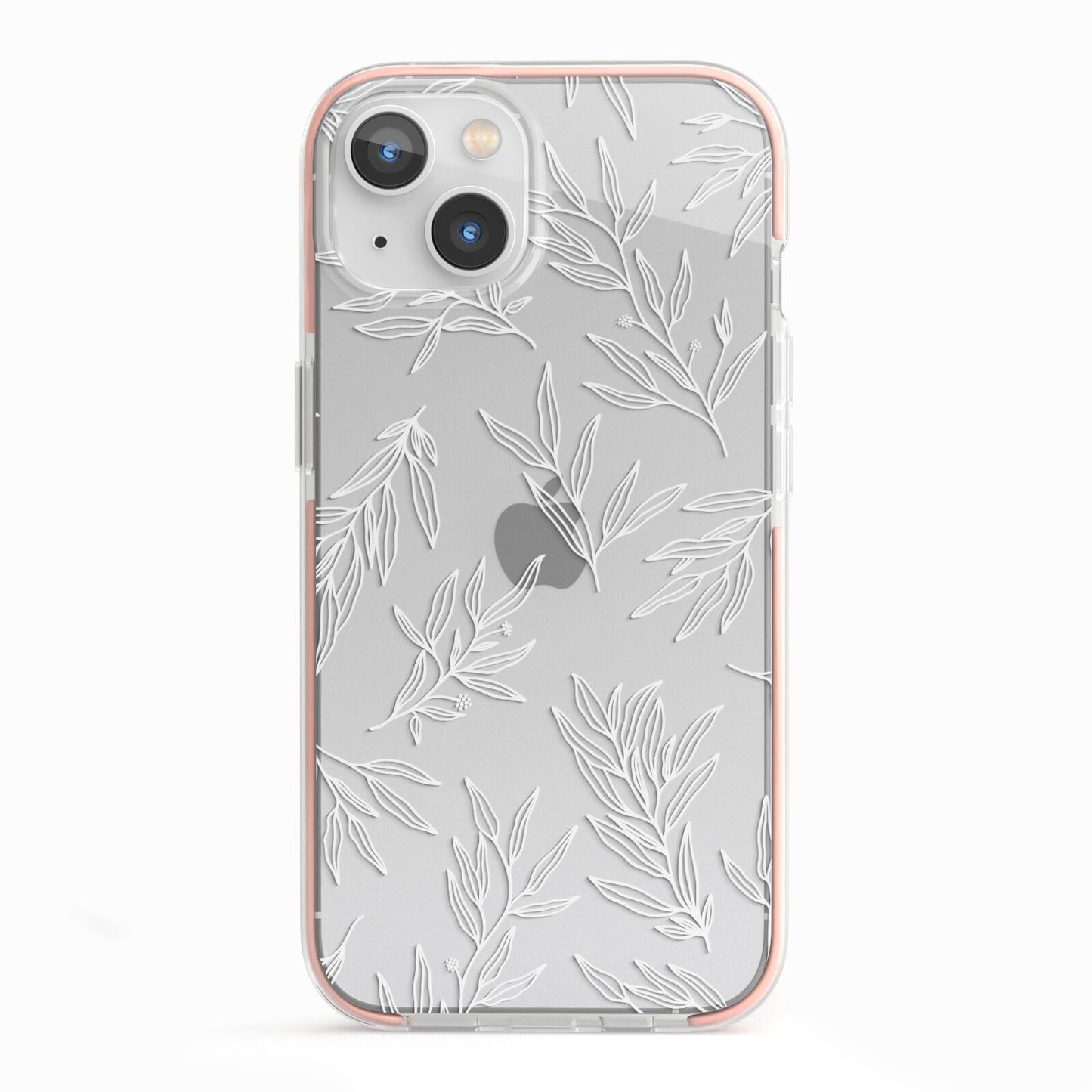 Botanical Leaf iPhone 13 TPU Impact Case with Pink Edges