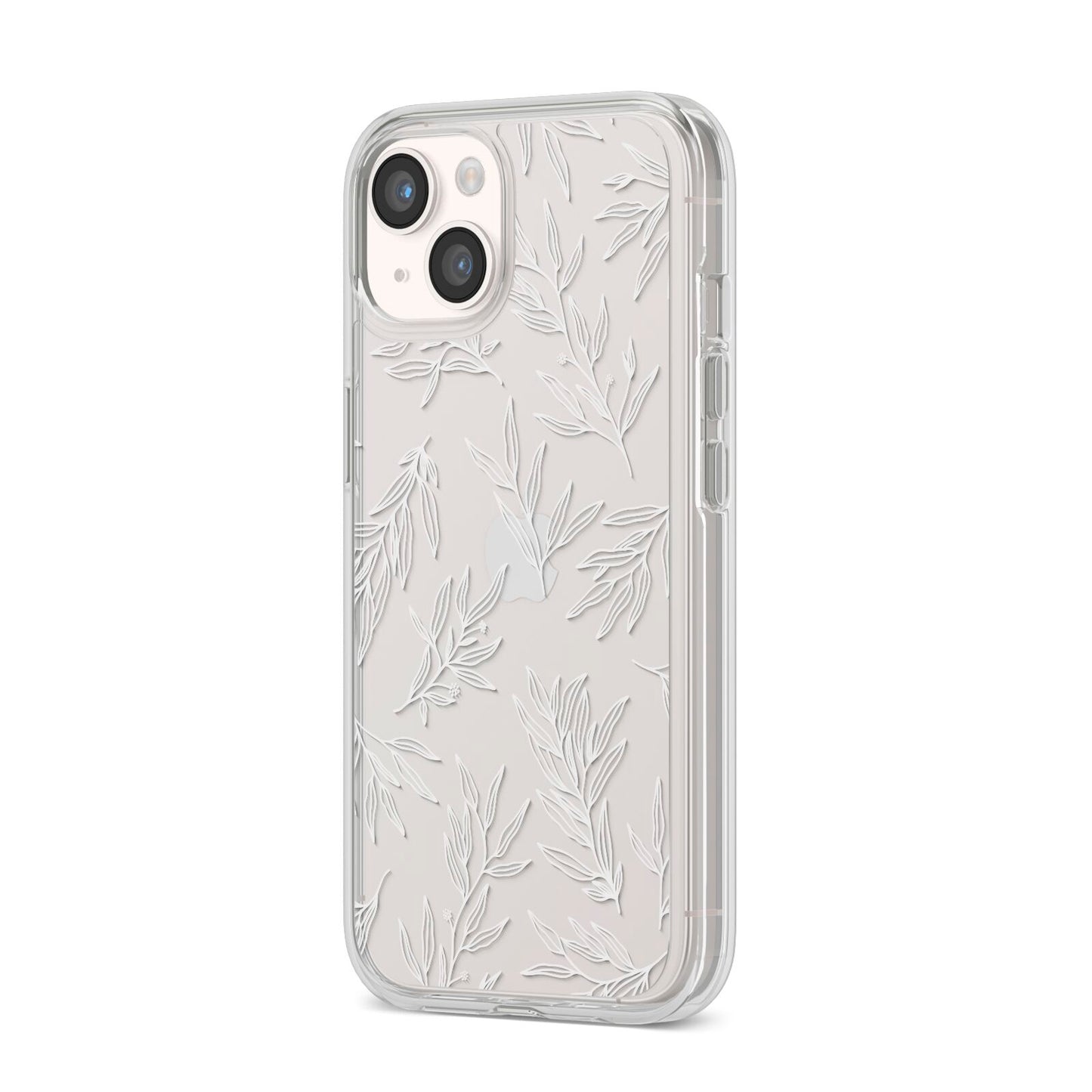 Botanical Leaf iPhone 14 Clear Tough Case Starlight Angled Image