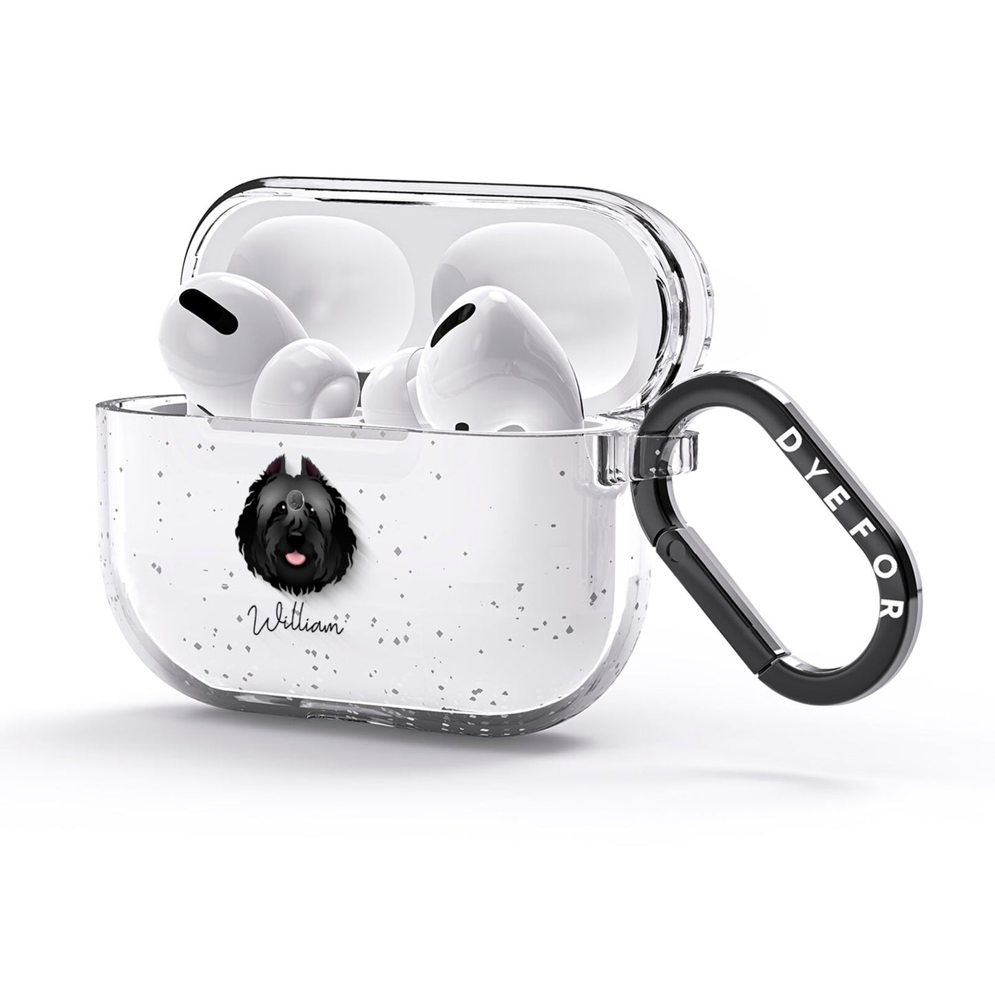 Bouvier Des Flandres Personalised AirPods Glitter Case 3rd Gen Side Image