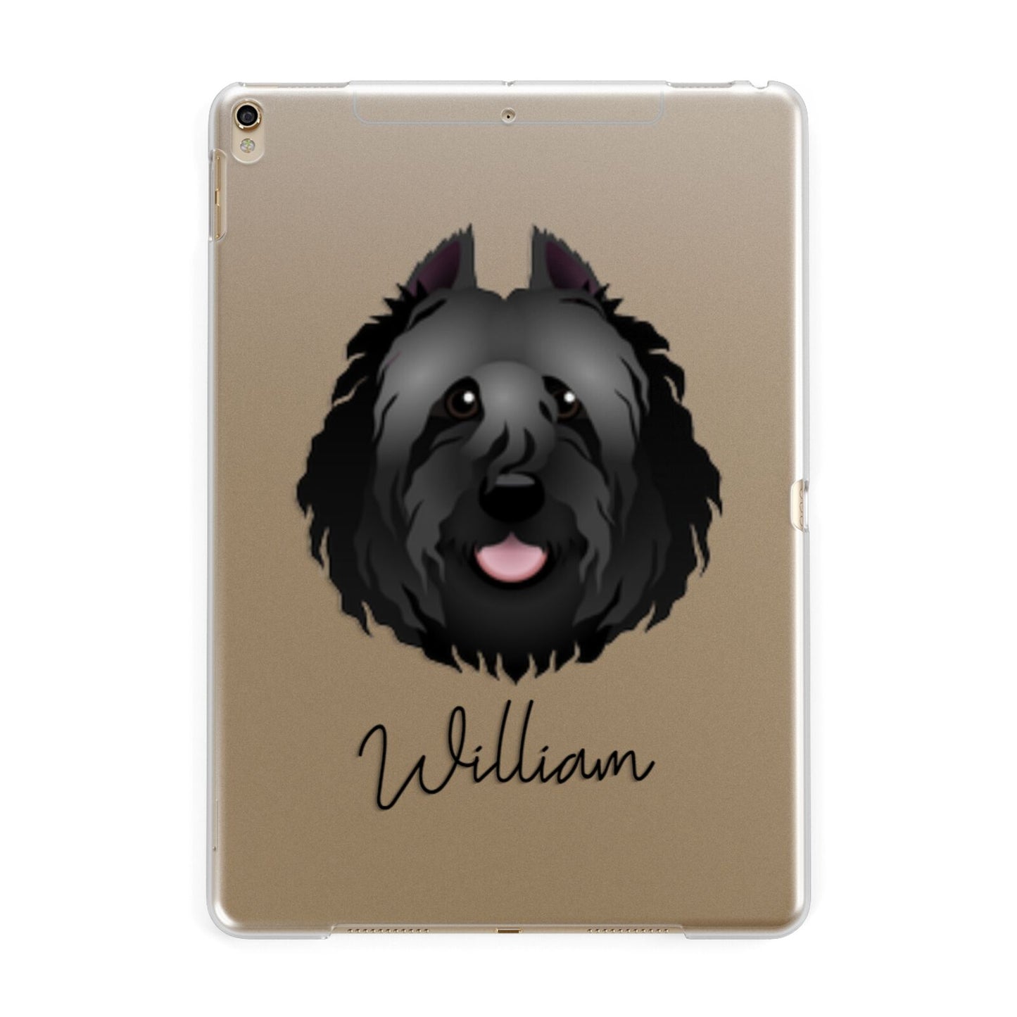 Bouvier Des Flandres Personalised Apple iPad Gold Case