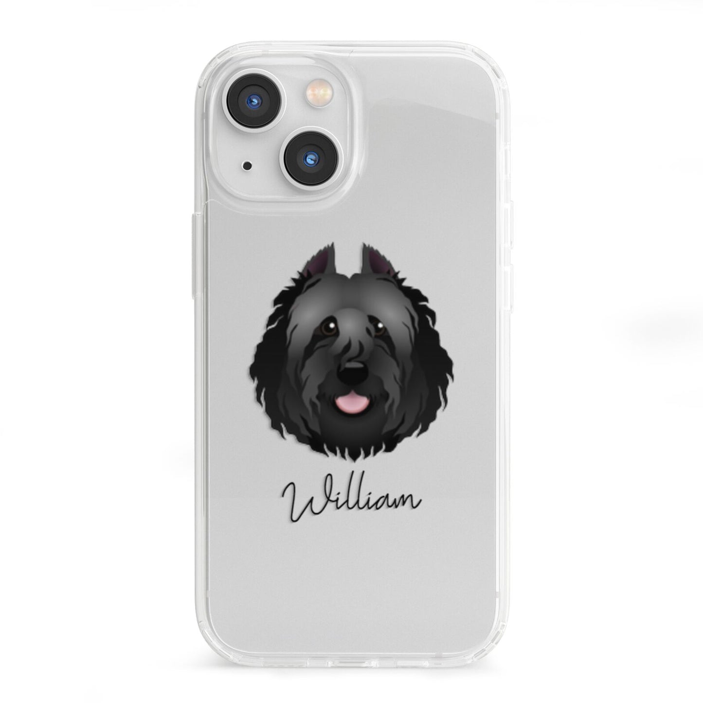 Bouvier Des Flandres Personalised iPhone 13 Mini Clear Bumper Case