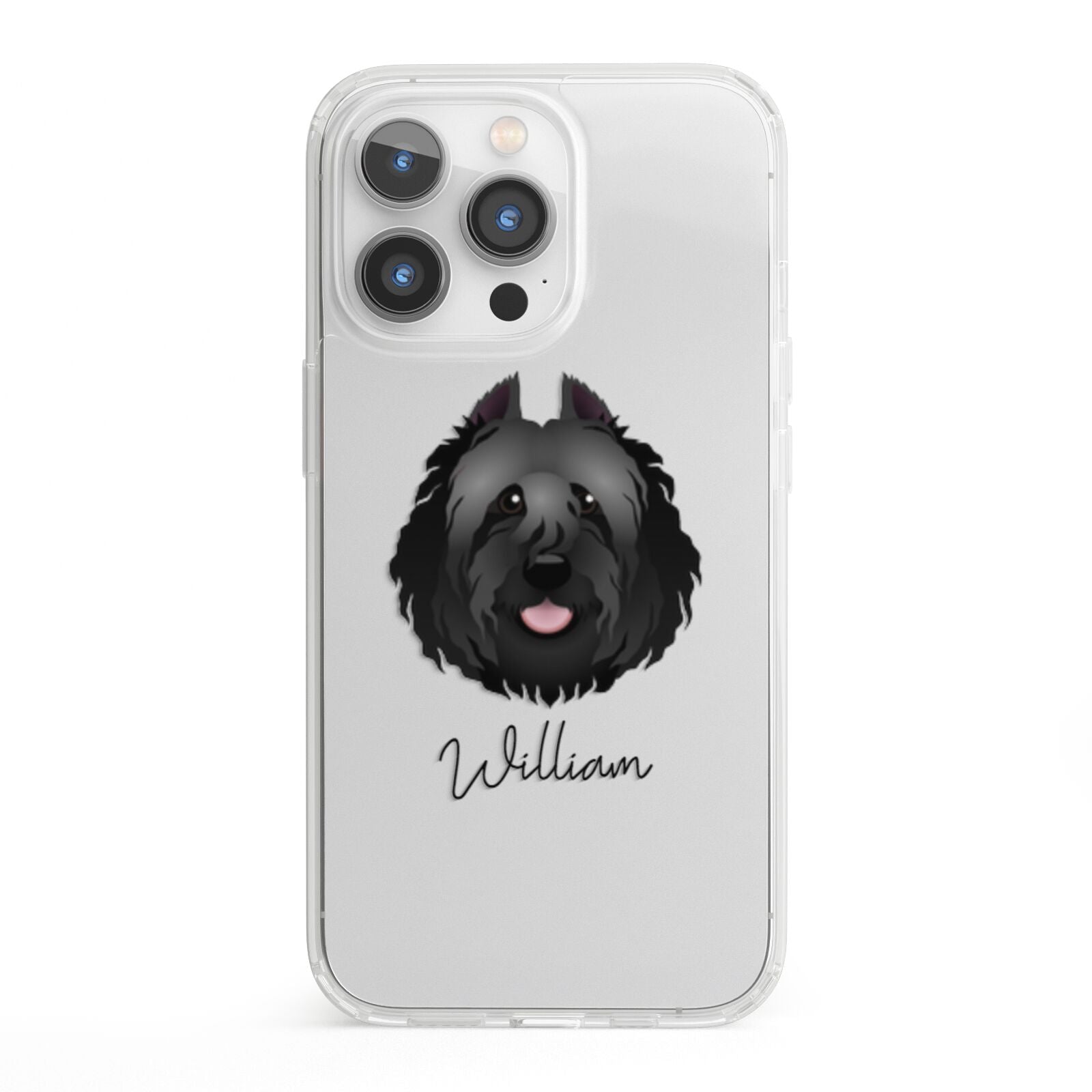 Bouvier Des Flandres Personalised iPhone 13 Pro Clear Bumper Case