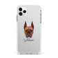 Boxer Personalised Apple iPhone 11 Pro Max in Silver with White Impact Case