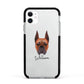 Boxer Personalised Apple iPhone 11 in White with Black Impact Case