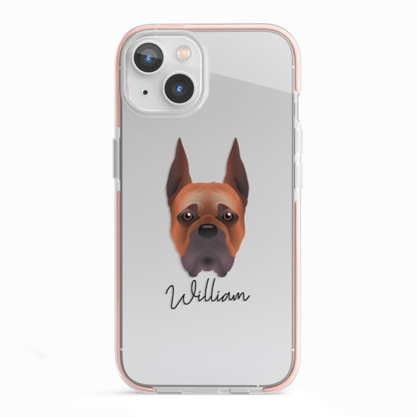 Boxer Personalised iPhone 13 TPU Impact Case with Pink Edges