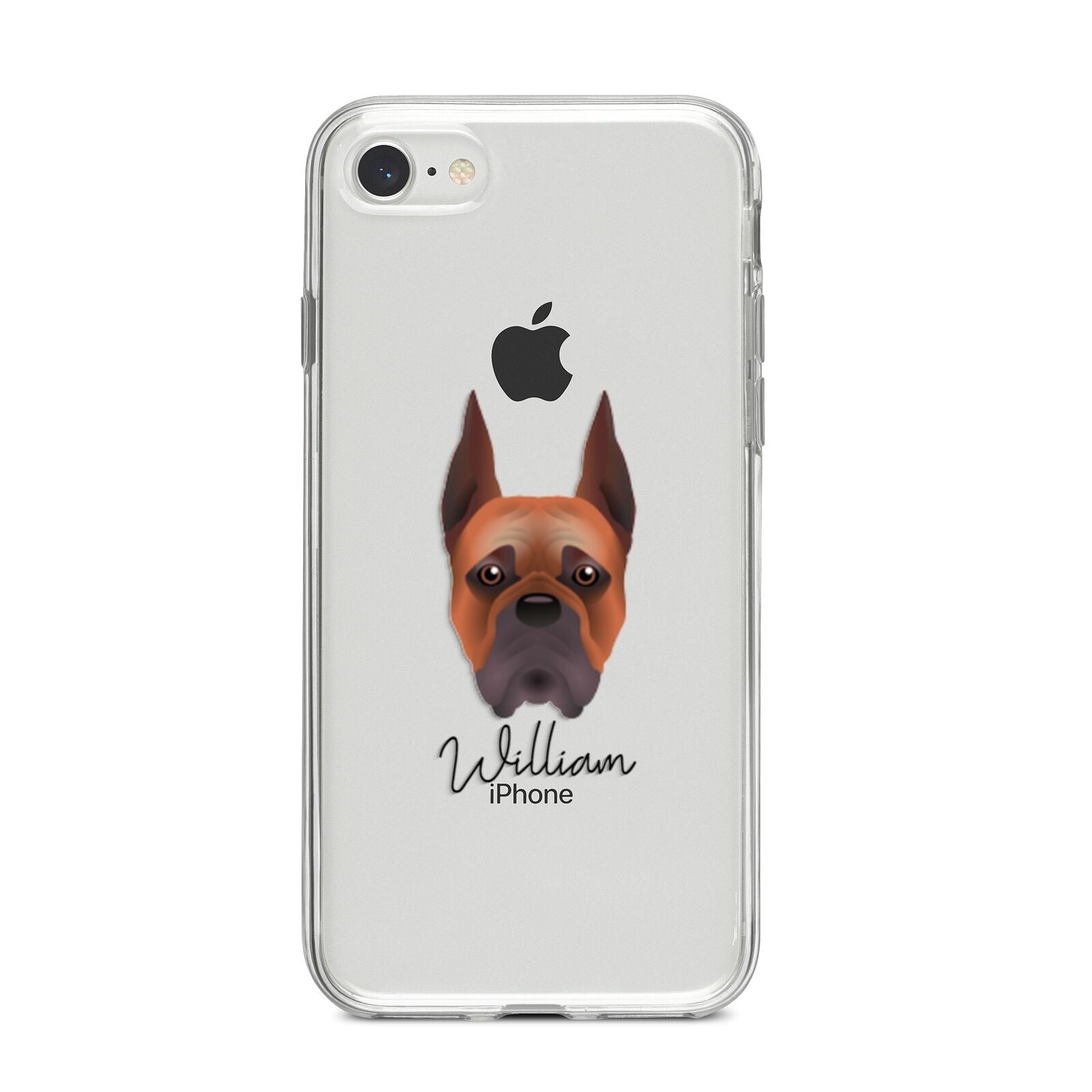 Boxer Personalised iPhone 8 Bumper Case on Silver iPhone