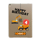 Boys Birthday Diggers Personalised Apple iPad Gold Case