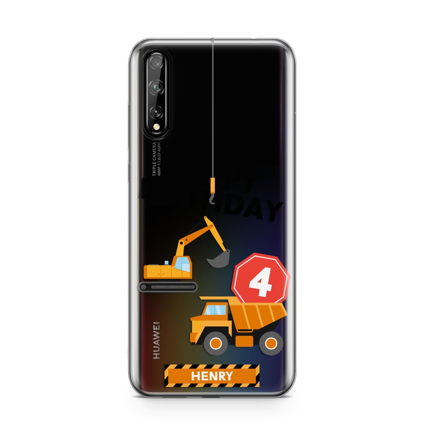 Boys Birthday Diggers Personalised Huawei Enjoy 10s Phone Case