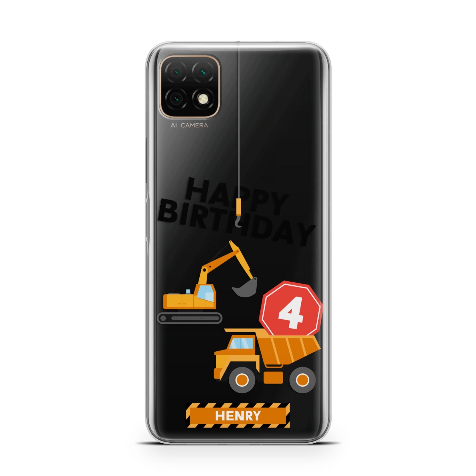 Boys Birthday Diggers Personalised Huawei Enjoy 20 Phone Case