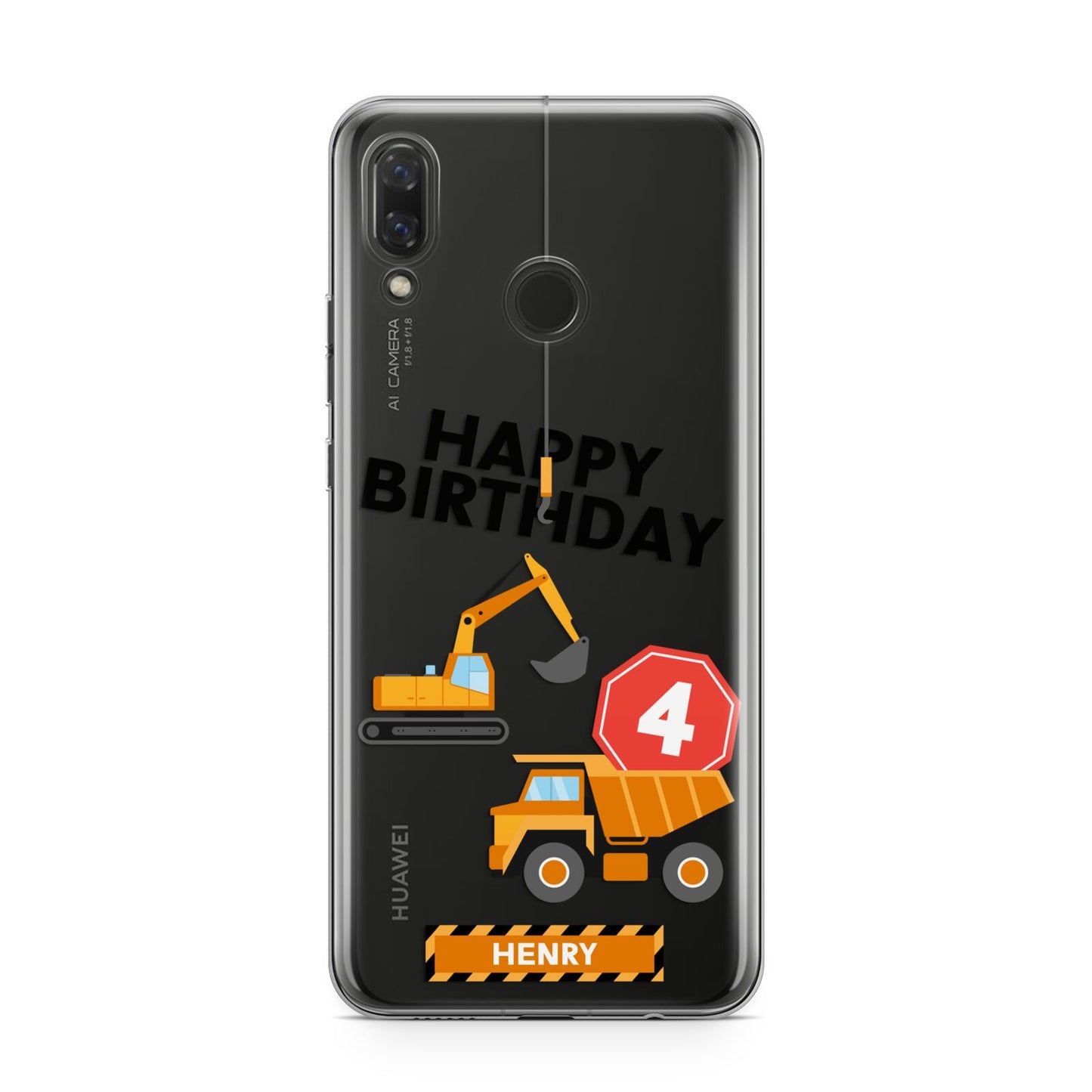 Boys Birthday Diggers Personalised Huawei Nova 3 Phone Case