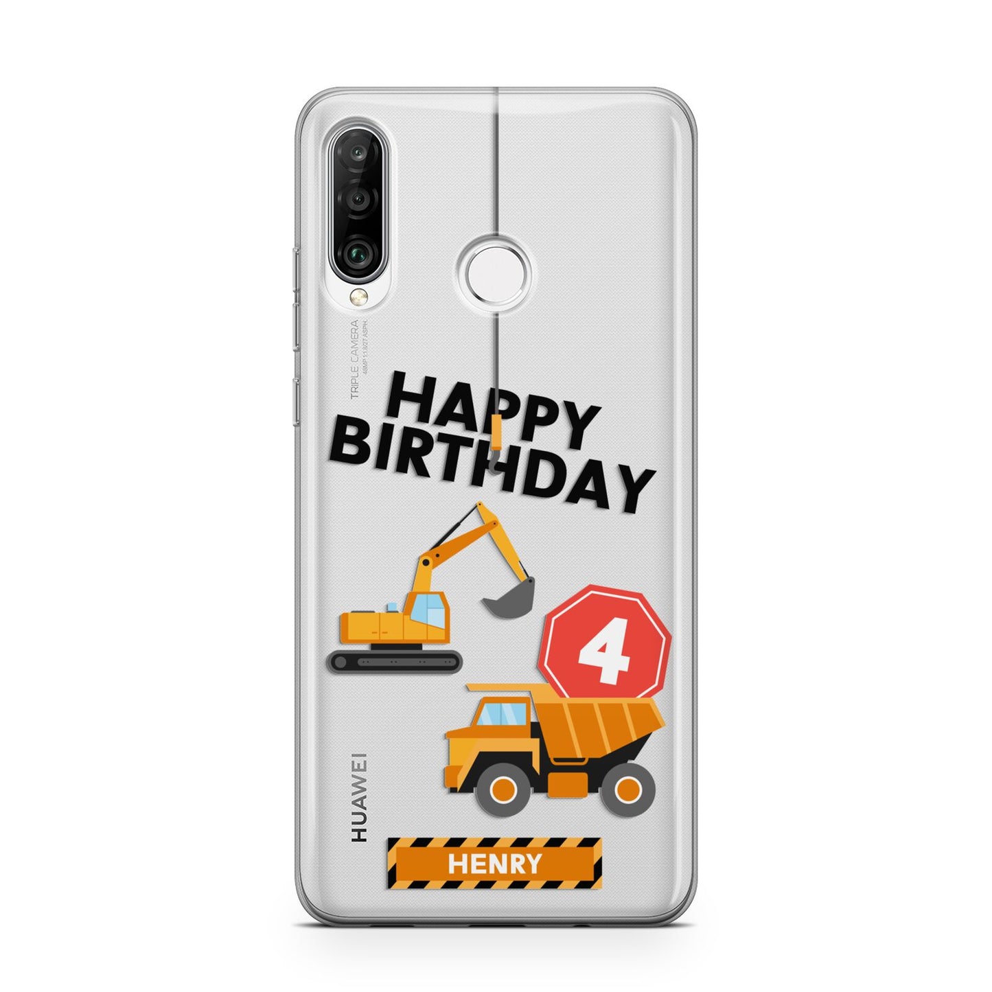 Boys Birthday Diggers Personalised Huawei P30 Lite Phone Case