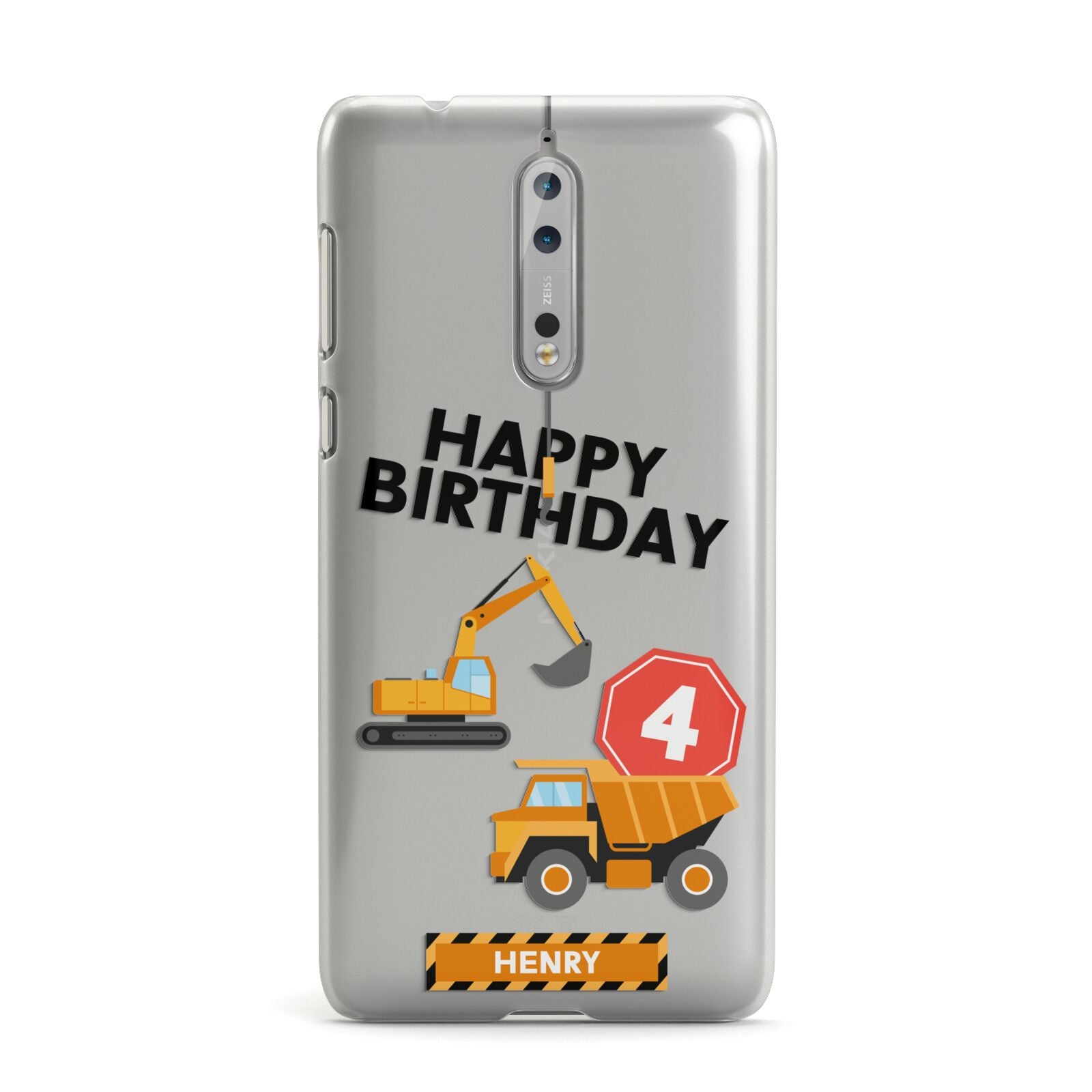 Boys Birthday Diggers Personalised Nokia Case