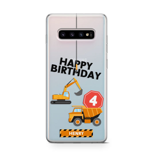 Boys Birthday Diggers Personalised Protective Samsung Galaxy Case