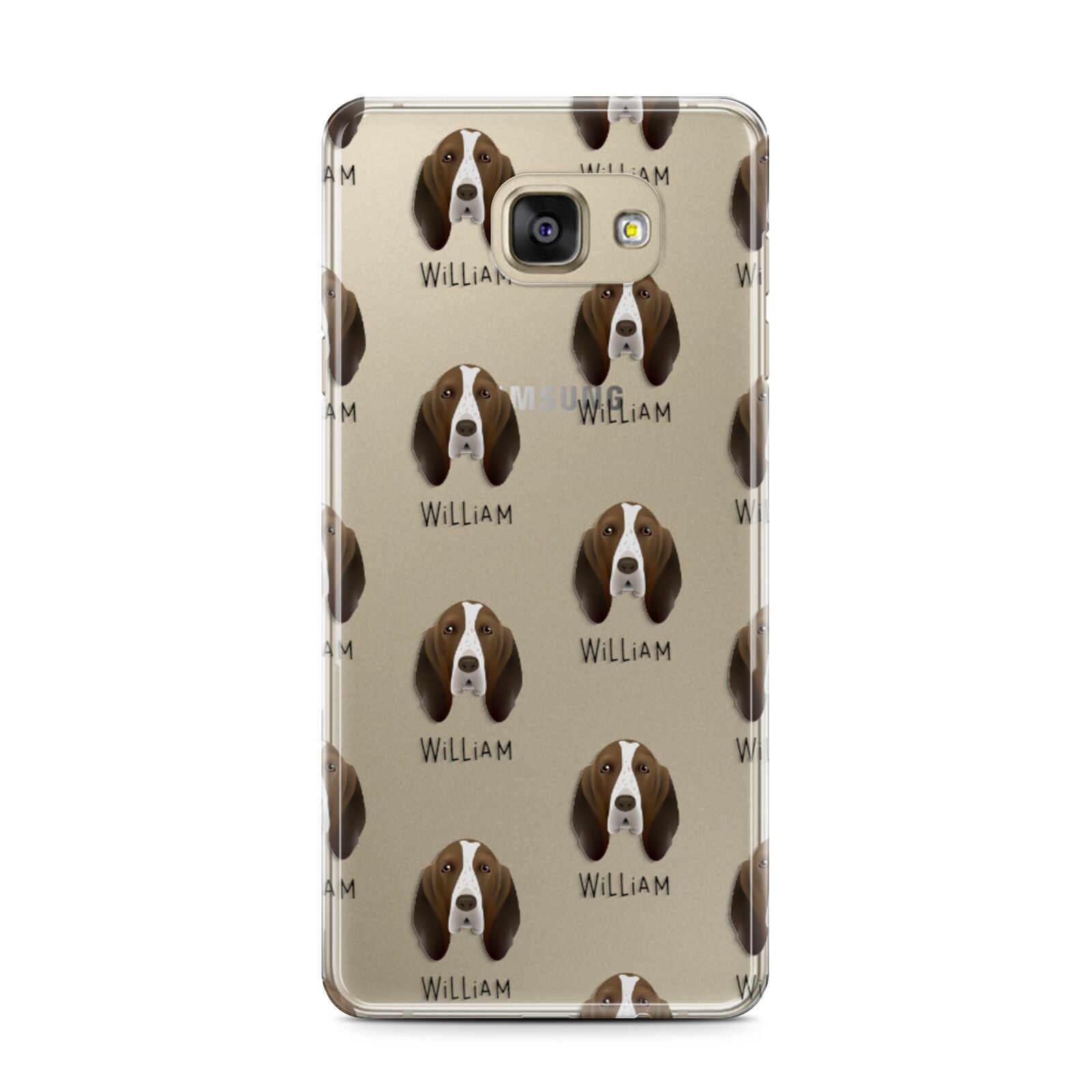 Bracco Italiano Icon with Name Samsung Galaxy A7 2016 Case on gold phone