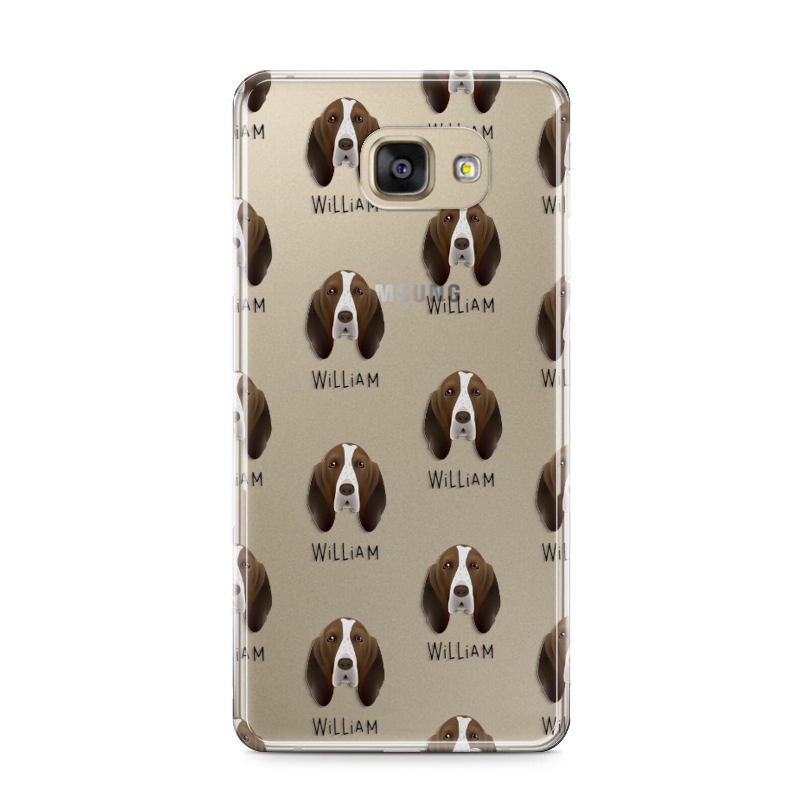 Bracco Italiano Icon with Name Samsung Galaxy A9 2016 Case on gold phone