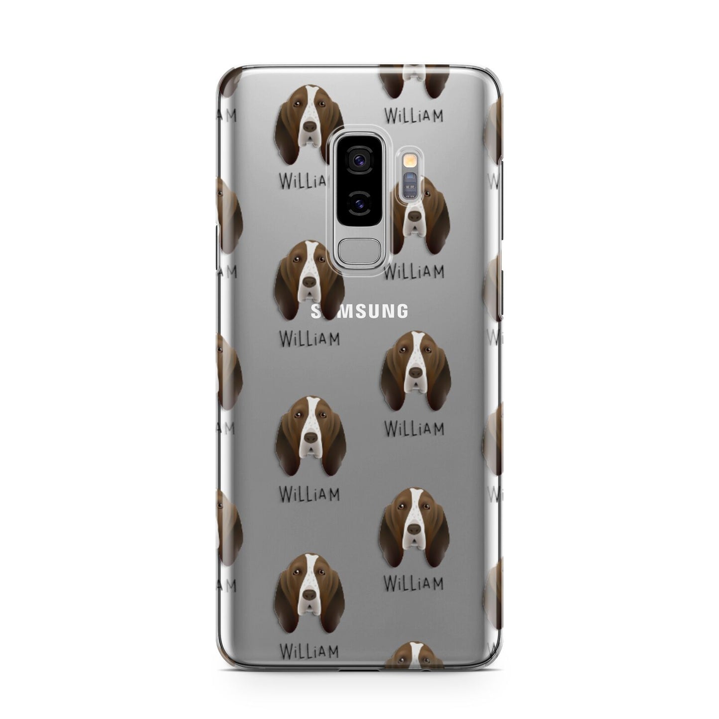 Bracco Italiano Icon with Name Samsung Galaxy S9 Plus Case on Silver phone