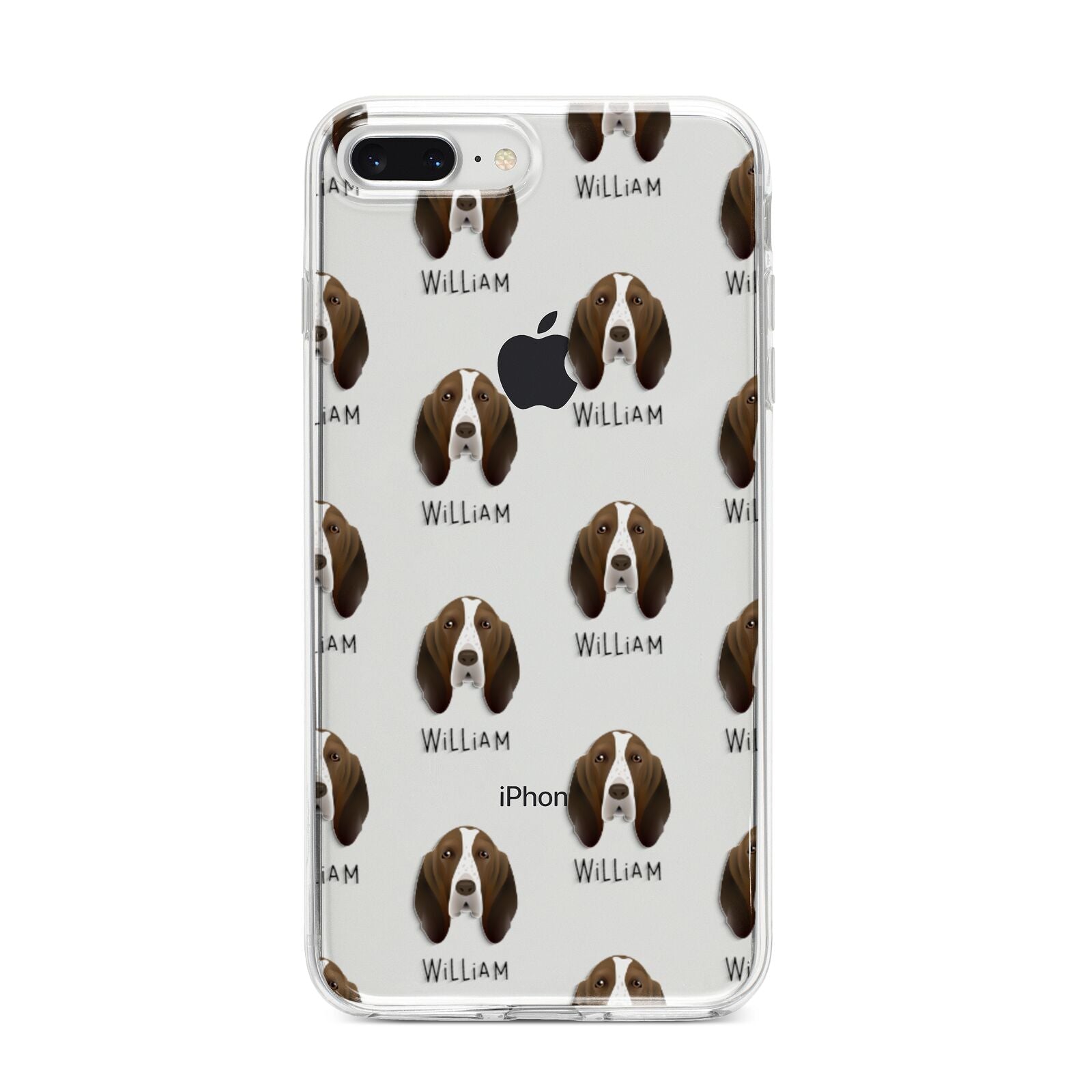 Bracco Italiano Icon with Name iPhone 8 Plus Bumper Case on Silver iPhone