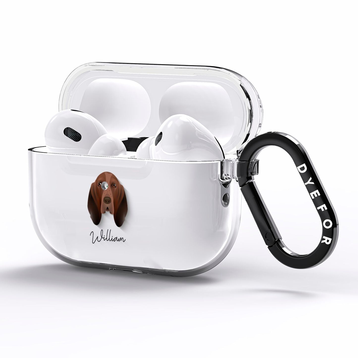 Bracco Italiano Personalised AirPods Pro Clear Case Side Image