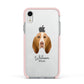 Bracco Italiano Personalised Apple iPhone XR Impact Case Pink Edge on Silver Phone