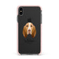 Bracco Italiano Personalised Apple iPhone Xs Max Impact Case Pink Edge on Black Phone