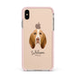 Bracco Italiano Personalised Apple iPhone Xs Max Impact Case Pink Edge on Gold Phone