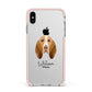 Bracco Italiano Personalised Apple iPhone Xs Max Impact Case Pink Edge on Silver Phone