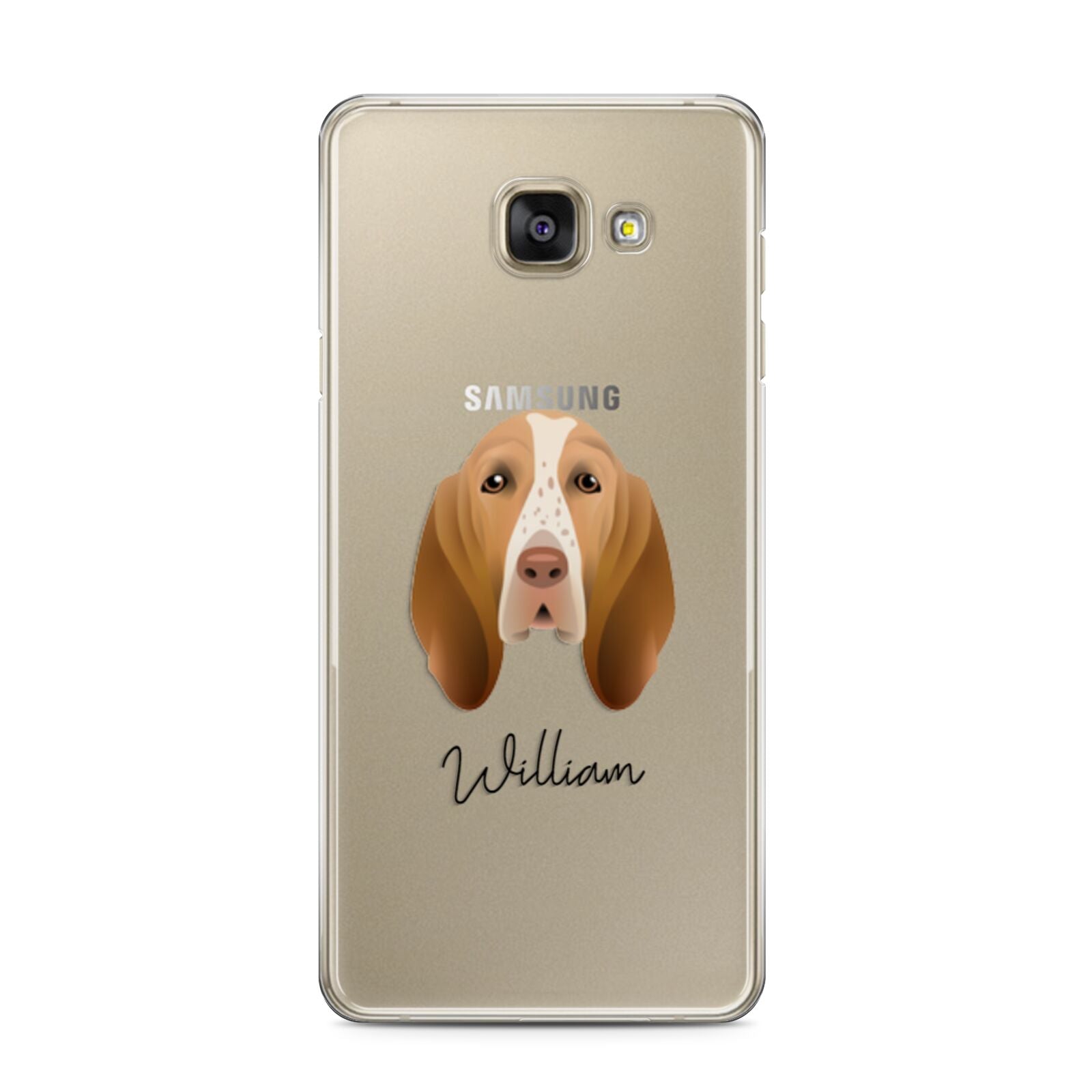 Bracco Italiano Personalised Samsung Galaxy A3 2016 Case on gold phone