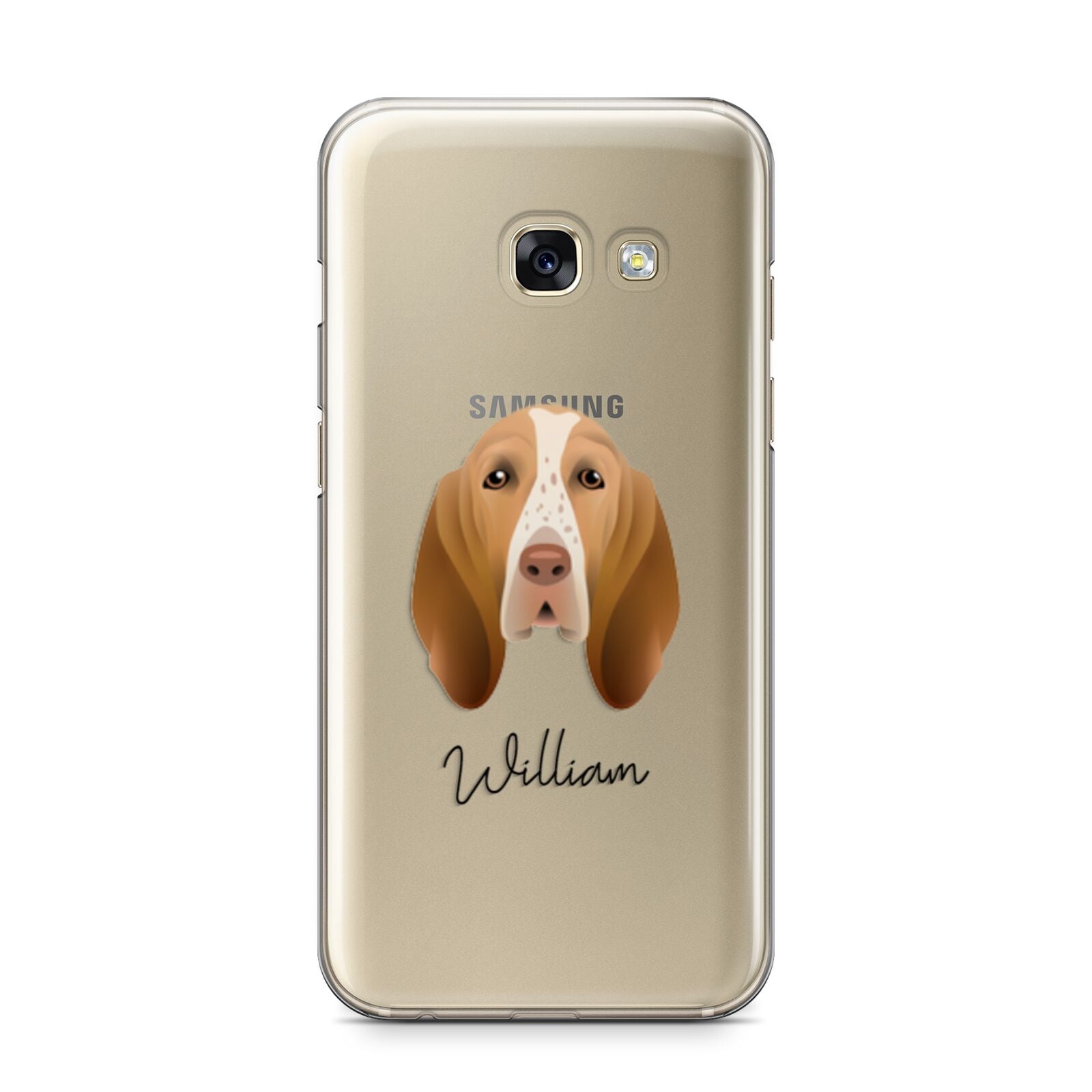 Bracco Italiano Personalised Samsung Galaxy A3 2017 Case on gold phone