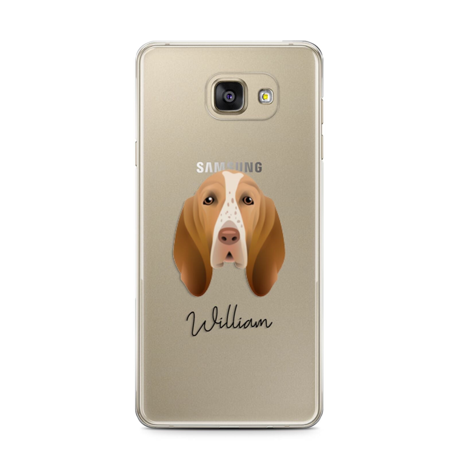 Bracco Italiano Personalised Samsung Galaxy A7 2016 Case on gold phone