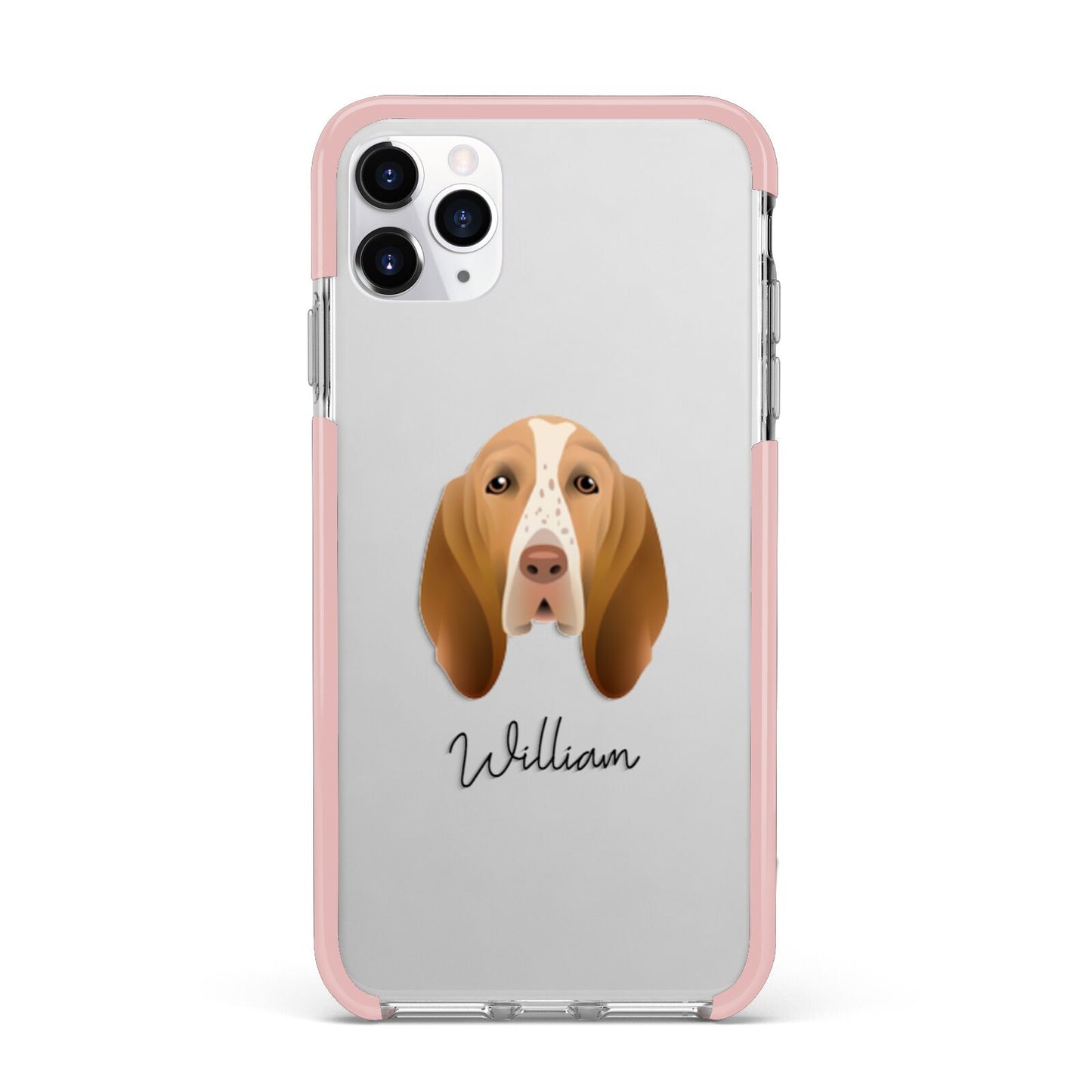 Bracco Italiano Personalised iPhone 11 Pro Max Impact Pink Edge Case