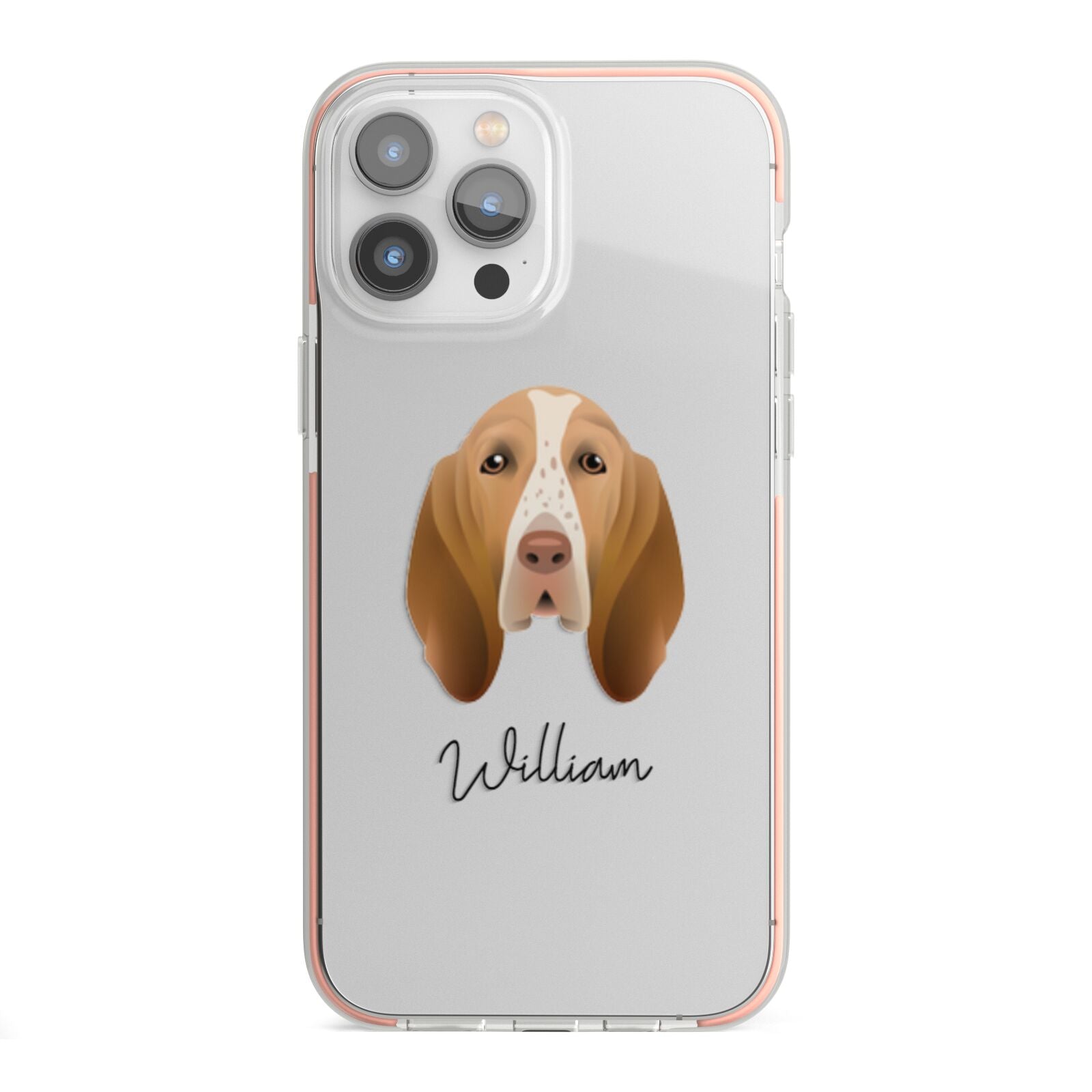 Bracco Italiano Personalised iPhone 13 Pro Max TPU Impact Case with Pink Edges