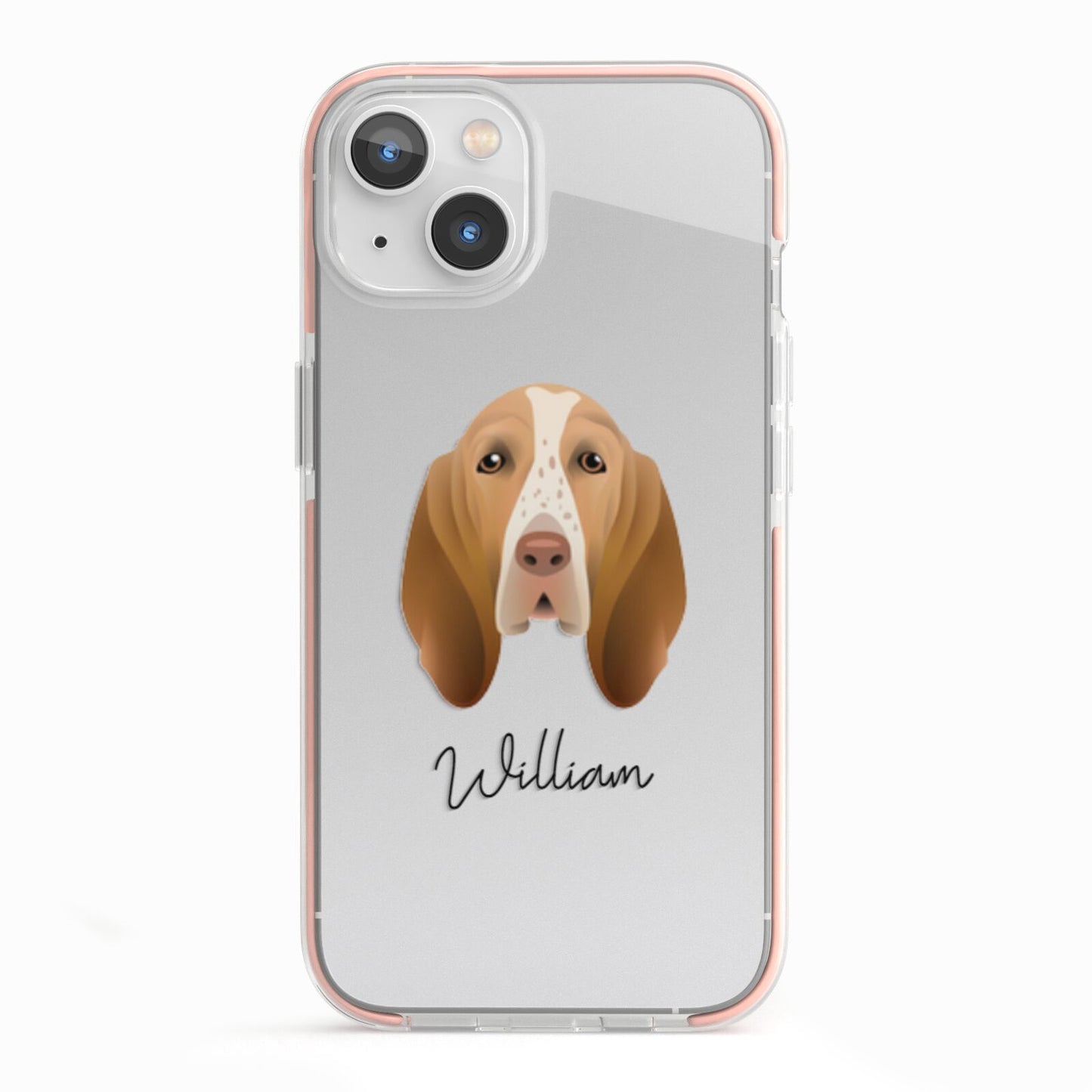 Bracco Italiano Personalised iPhone 13 TPU Impact Case with Pink Edges