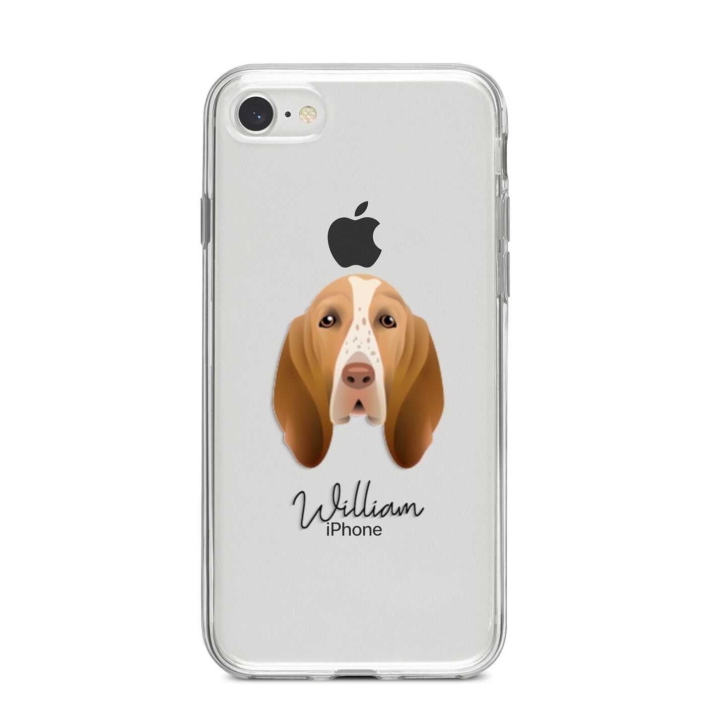 Bracco Italiano Personalised iPhone 8 Bumper Case on Silver iPhone