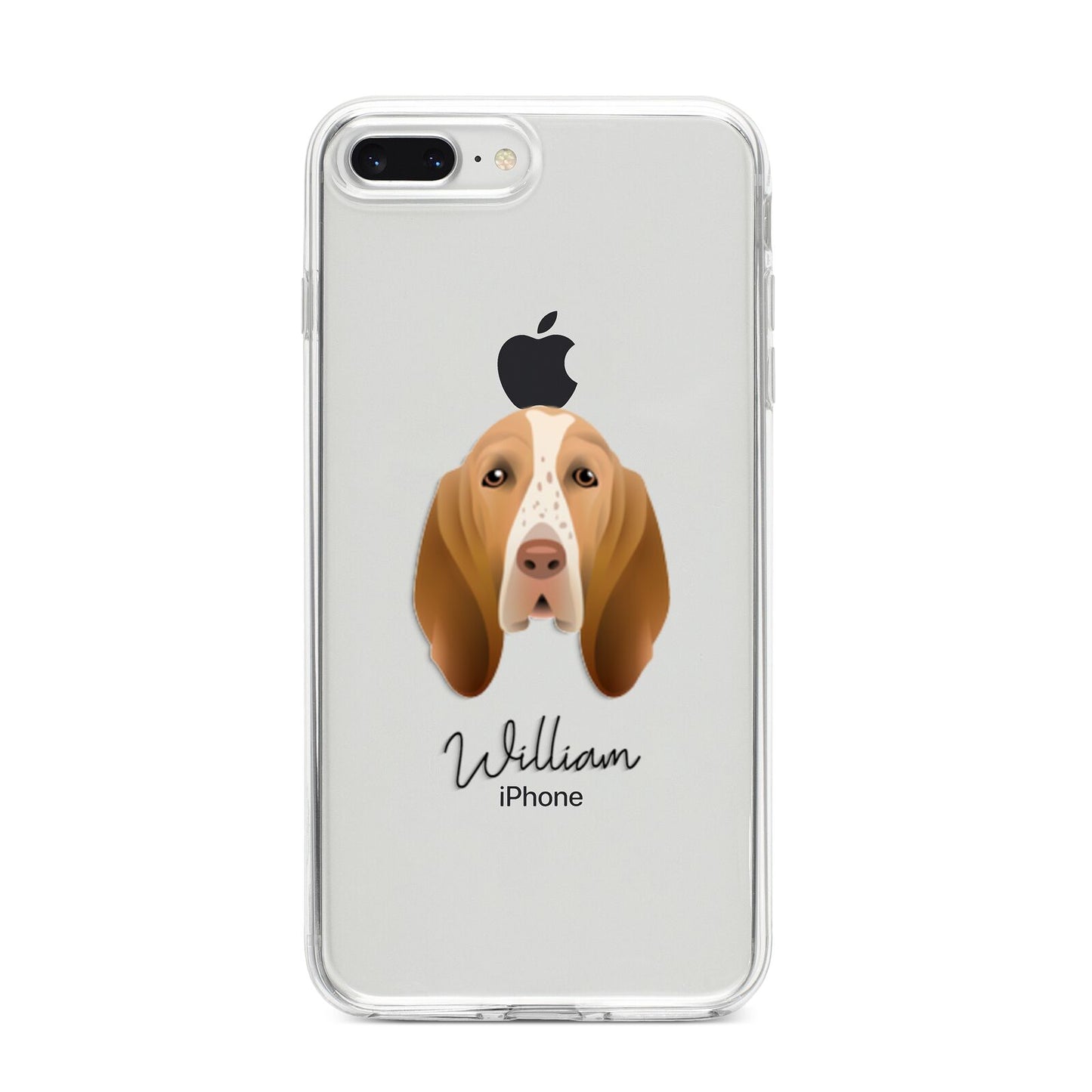 Bracco Italiano Personalised iPhone 8 Plus Bumper Case on Silver iPhone