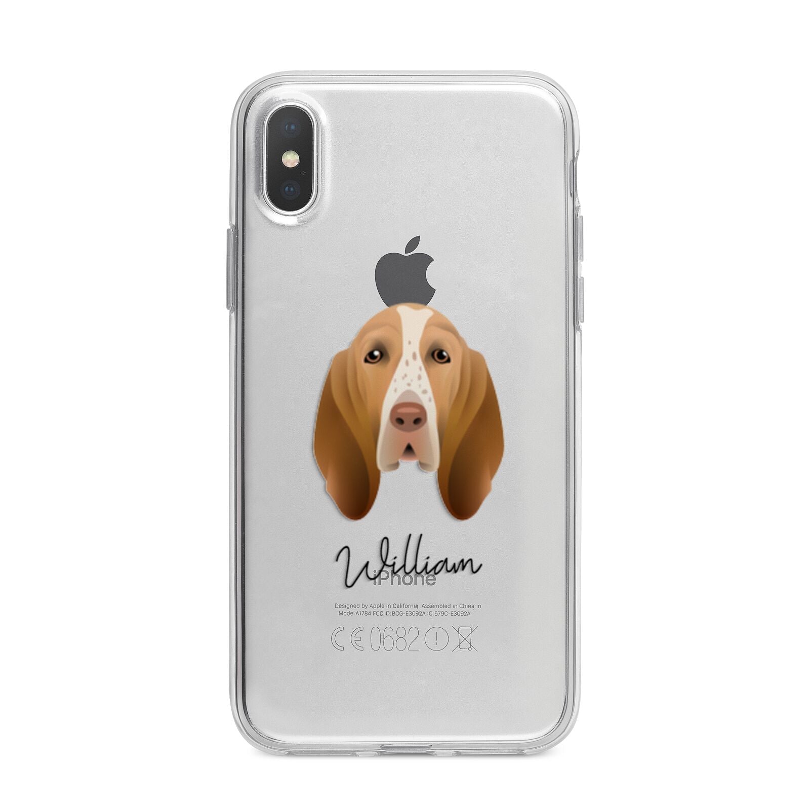 Bracco Italiano Personalised iPhone X Bumper Case on Silver iPhone Alternative Image 1