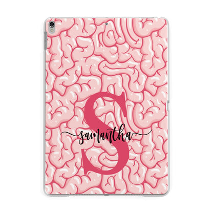 Brain Background with Monogram and Text Apple iPad Silver Case
