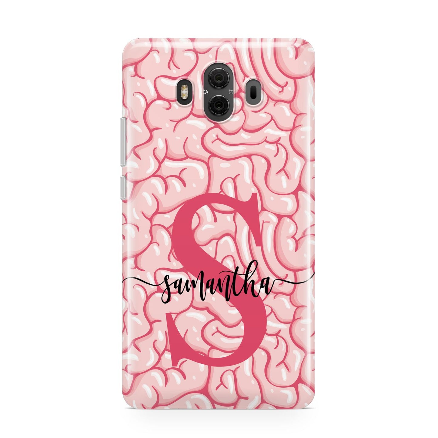 Brain Background with Monogram and Text Huawei Mate 10 Protective Phone Case