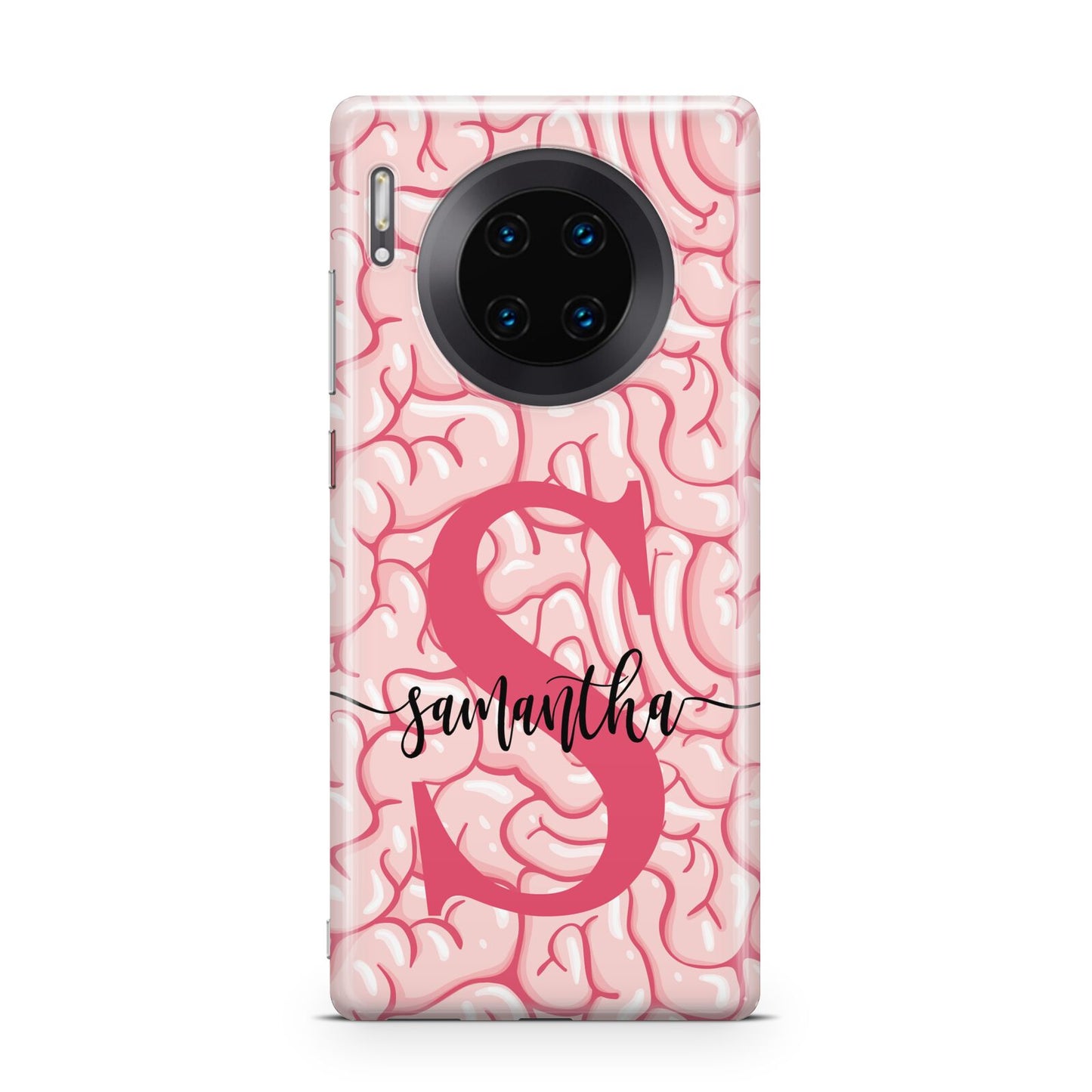 Brain Background with Monogram and Text Huawei Mate 30 Pro Phone Case