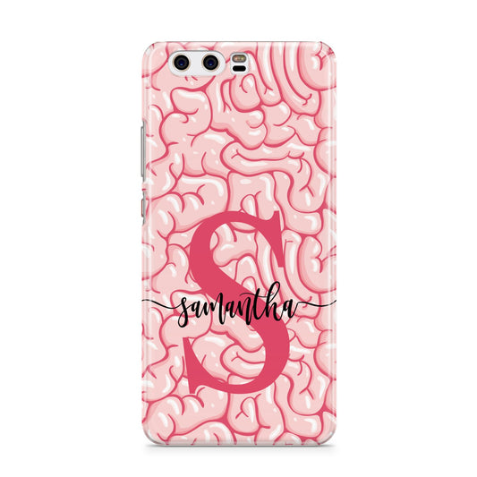 Brain Background with Monogram and Text Huawei P10 Phone Case