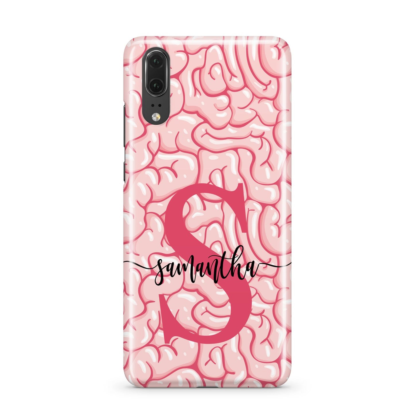 Brain Background with Monogram and Text Huawei P20 Phone Case