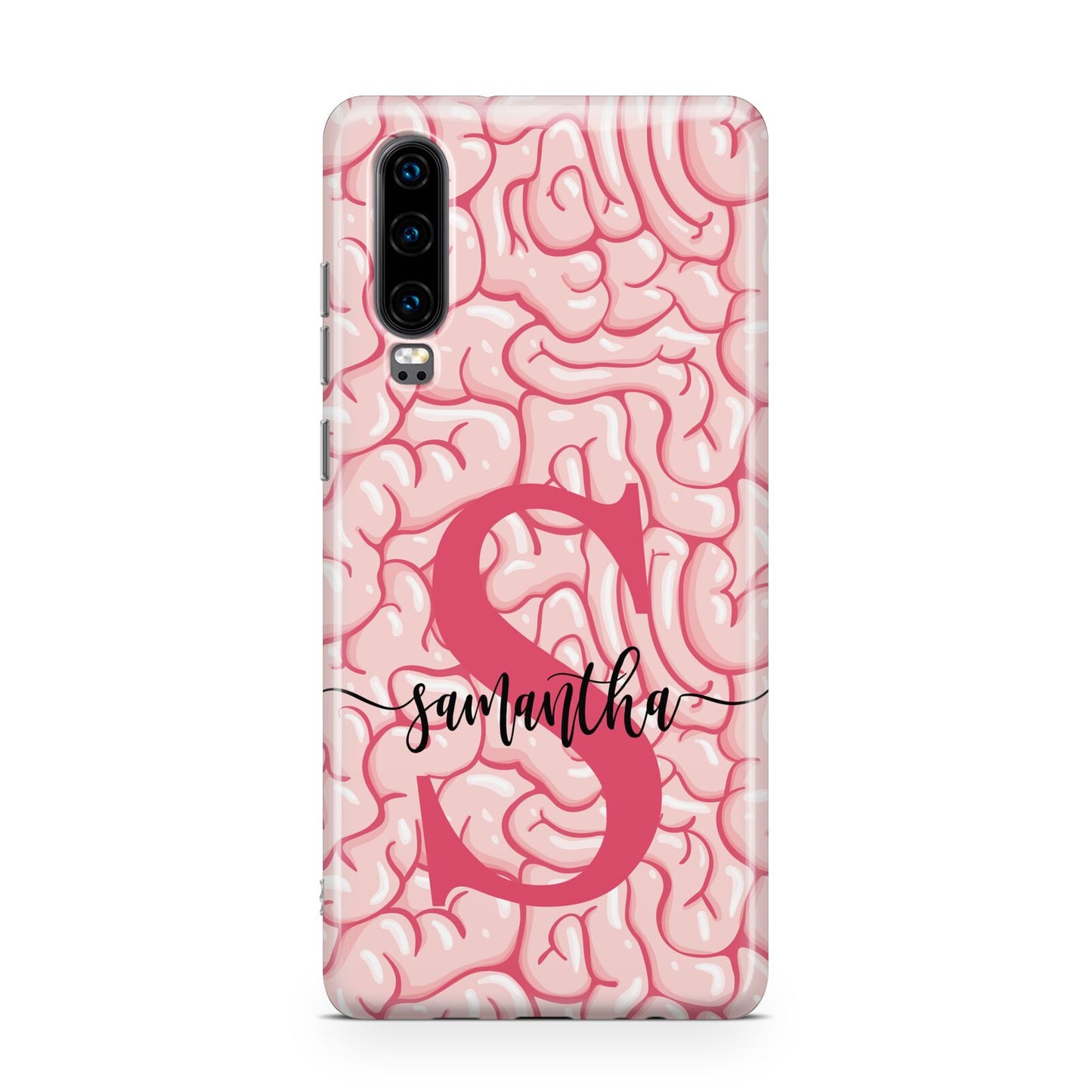 Brain Background with Monogram and Text Huawei P30 Phone Case