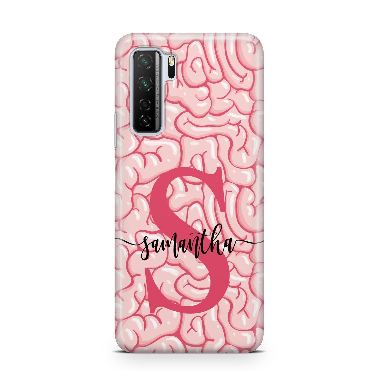 Brain Background with Monogram and Text Huawei P40 Lite 5G Phone Case