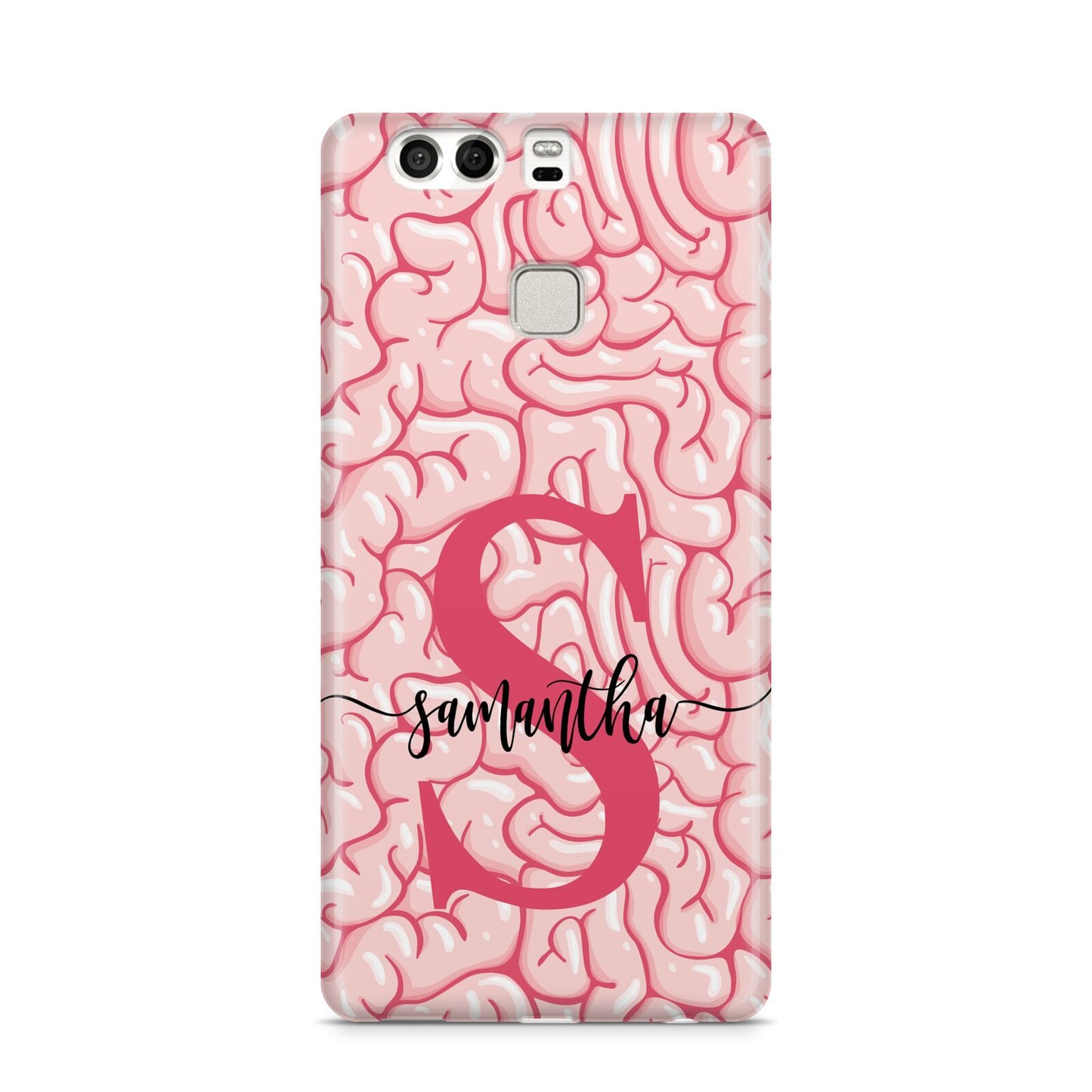 Brain Background with Monogram and Text Huawei P9 Case