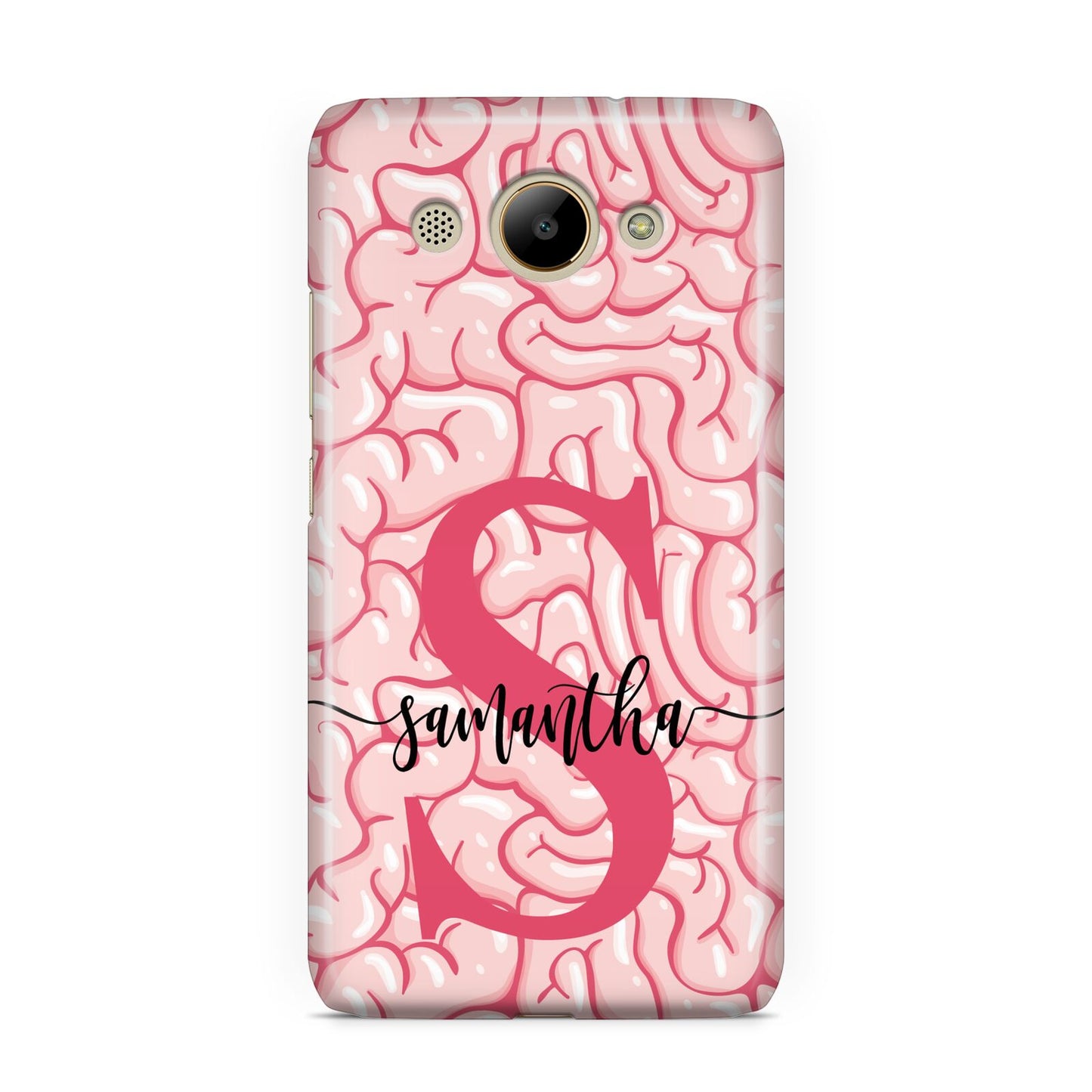 Brain Background with Monogram and Text Huawei Y3 2017