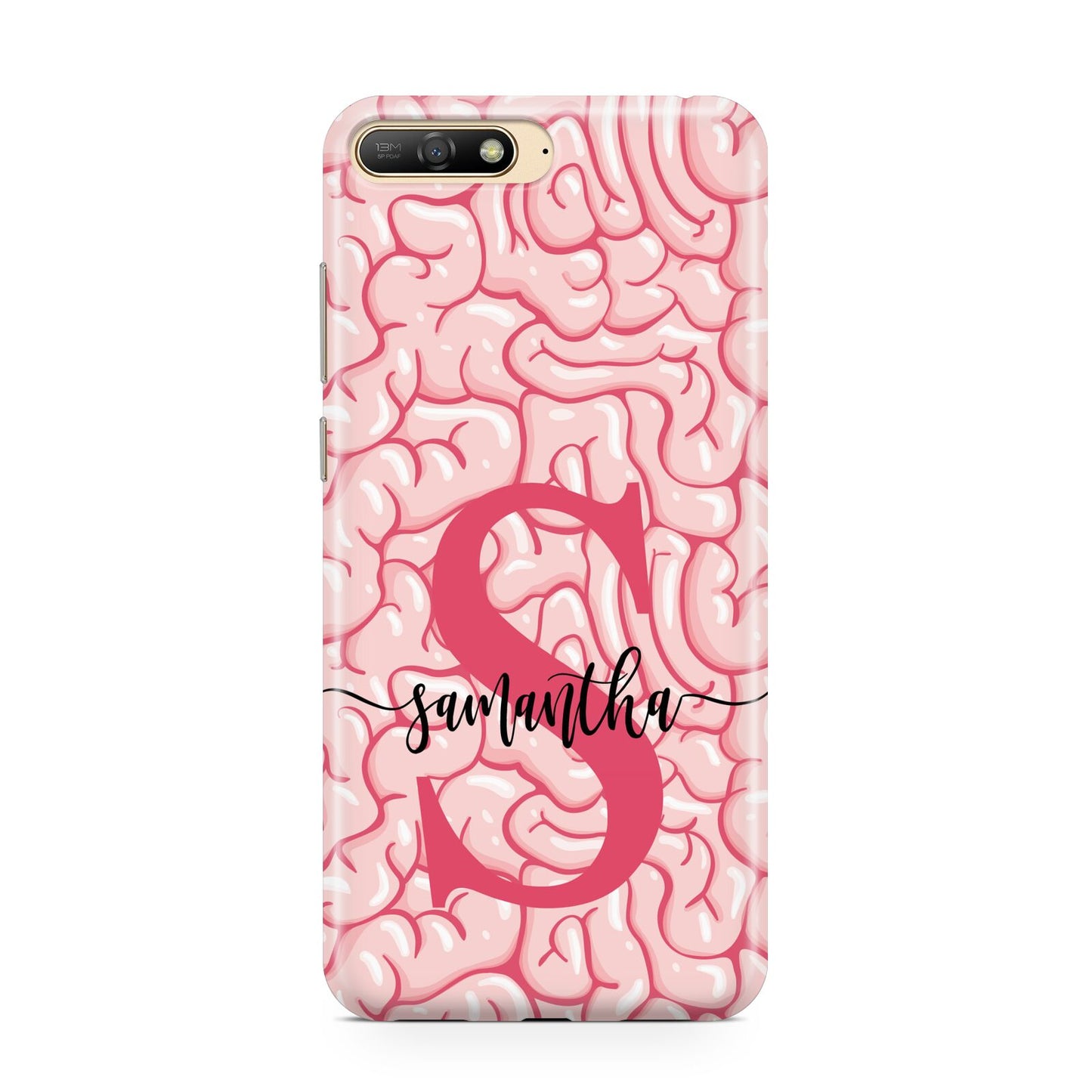 Brain Background with Monogram and Text Huawei Y6 2018