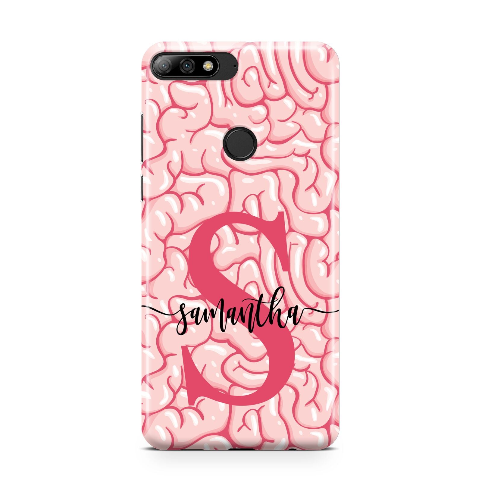 Brain Background with Monogram and Text Huawei Y7 2018