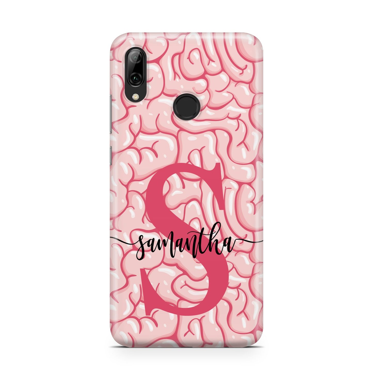 Brain Background with Monogram and Text Huawei Y7 2019