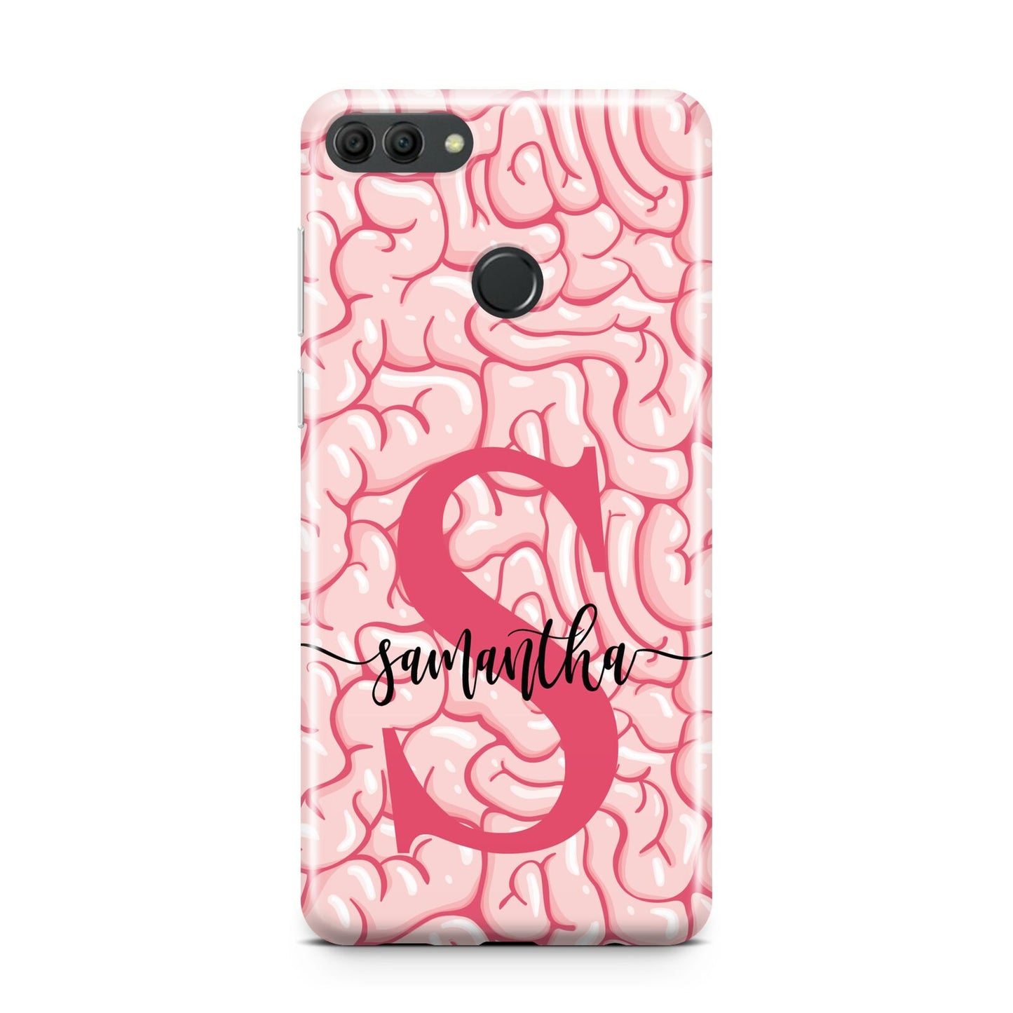 Brain Background with Monogram and Text Huawei Y9 2018